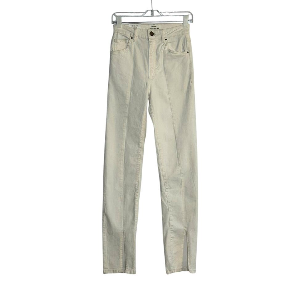 Cotton On white high rise skinny split jeans size 4